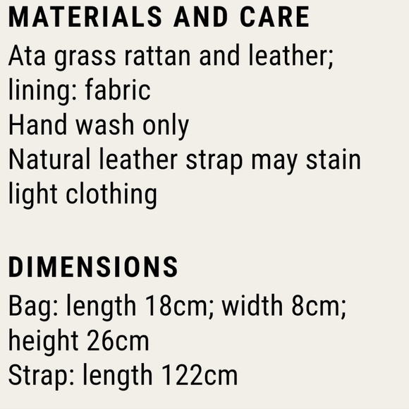 Crabtree and Evelyn Bali Ata Rattan and Leather Crossbody Bag - Picture 5 of 7